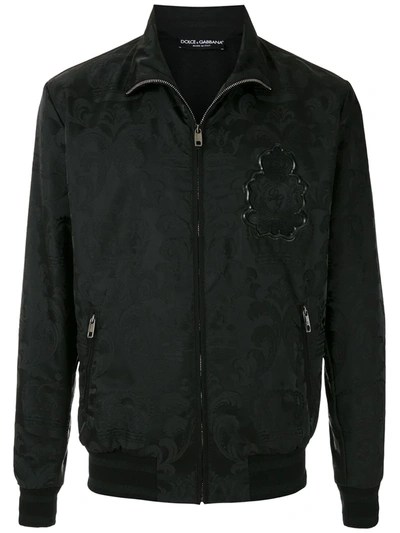 Shop Dolce & Gabbana Patch Bomber Jacket In Black