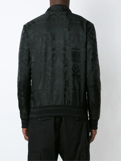 Shop Dolce & Gabbana Patch Bomber Jacket In Black