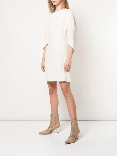 Shop Chloé Short Day Dress In Neutrals