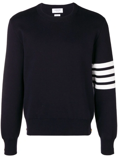 Shop Thom Browne 4-bar Milano Stitch Jumper In Blue