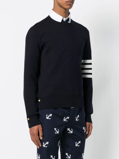 Shop Thom Browne 4-bar Milano Stitch Jumper In Blue