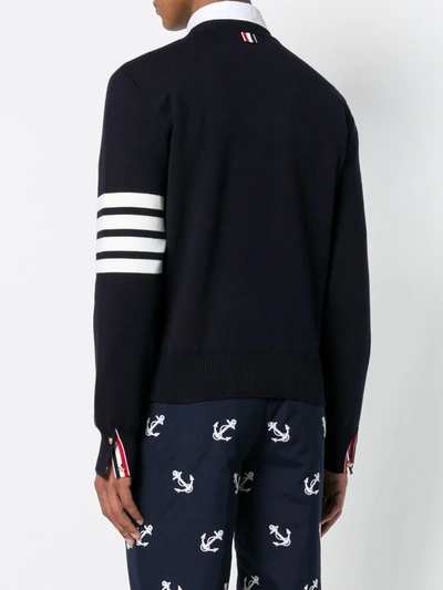 Shop Thom Browne 4-bar Milano Stitch Jumper In Blue