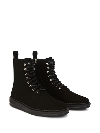 Giuseppe Zanotti Bassline Suede Cargo Boots In Black