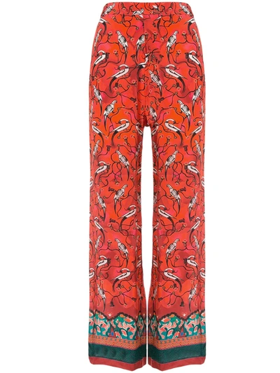 Shop Chufy Najima Printed Trousers In Orange