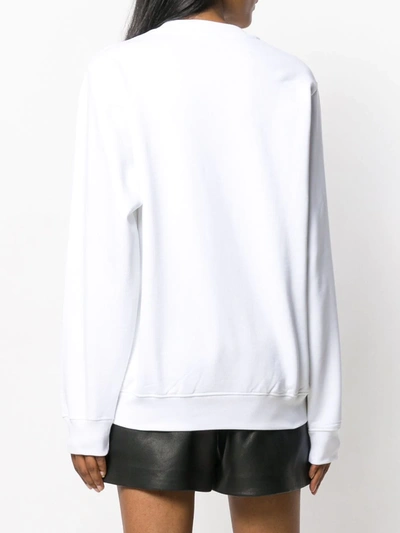 Shop Diesel Logo Print Sweatshirt In White