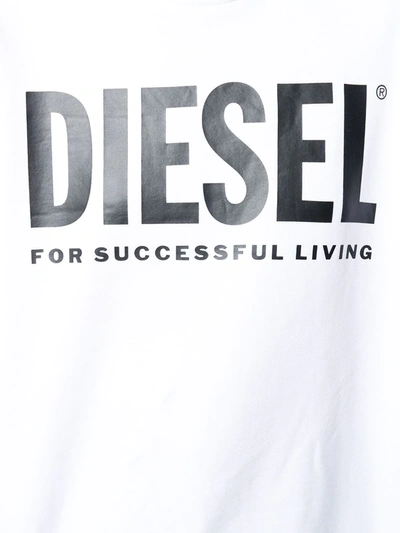 Shop Diesel Logo Print Sweatshirt In White