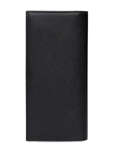 Prada Vertical Bi-fold Wallet In Black
