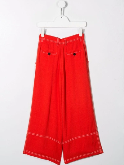 Shop Marni Wide Leg Palazzo Pants In Red