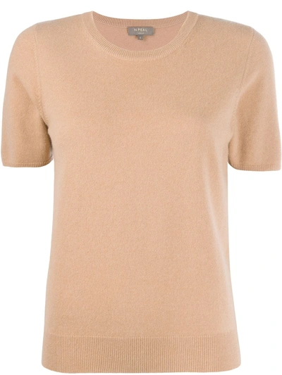 Shop N•peal Cashmere Short-sleeved Top In Brown
