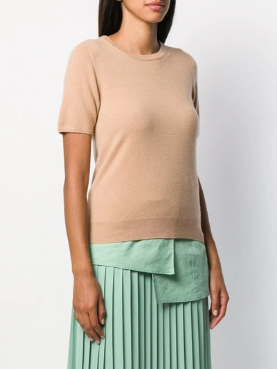 Shop N•peal Cashmere Short-sleeved Top In Brown