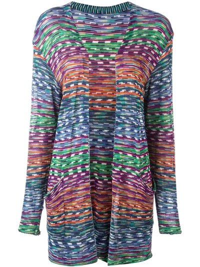 Pre-owned Missoni 2000 Open Front Knitted Cardigan In Multicolour