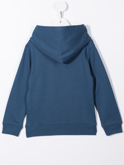 Shop Calvin Klein Logo-print Cotton Hoodie In Blue