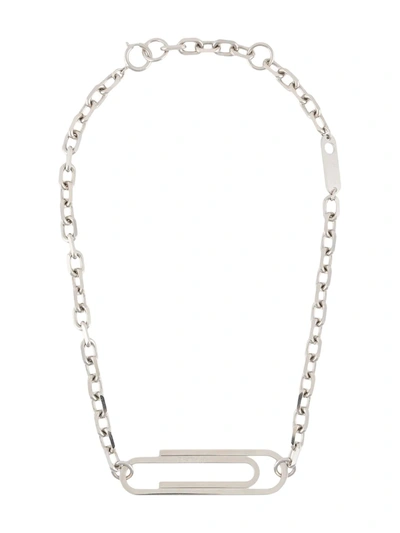 Shop Off-white Xl Paperclip Necklace In Silver