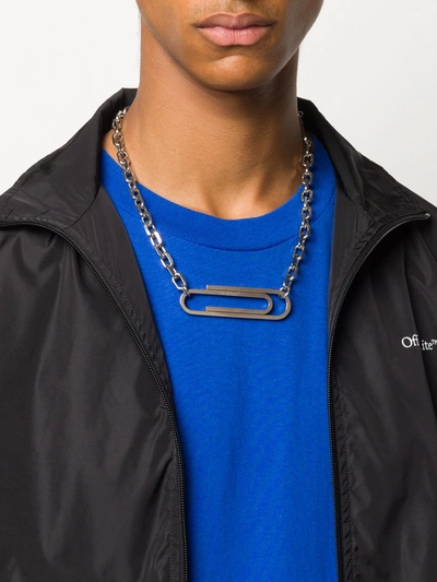 Shop Off-white Xl Paperclip Necklace In Silver