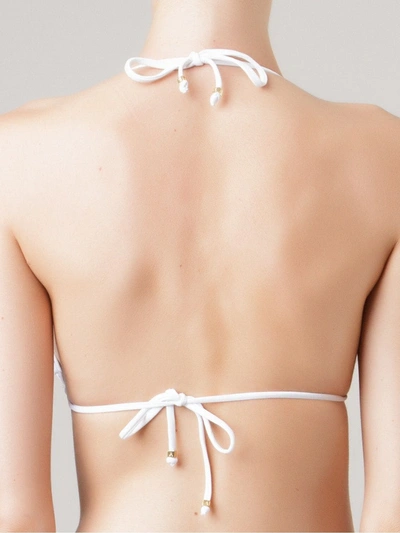 Amir Slama Ruffled Trim Triangle Bikini Top In White
