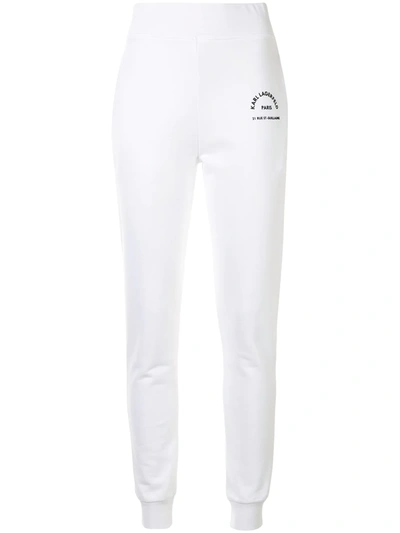 Shop Karl Lagerfeld Address Logo Track Pants In White