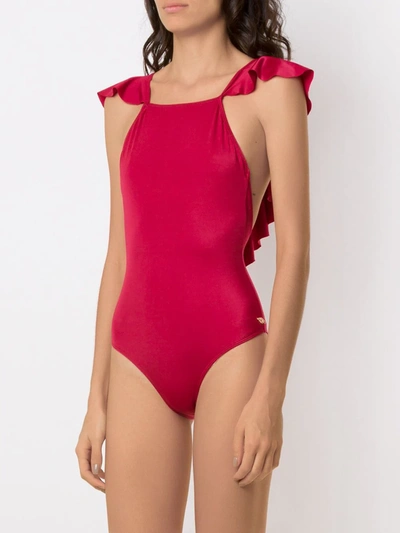 Shop Brigitte Ruffled Back Swimsuitsw In Red