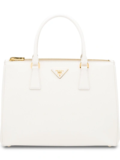 Shop Prada Large Galleria Leather Tote Bag In White