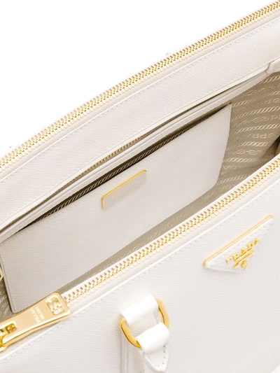 Shop Prada Large Galleria Leather Tote Bag In White