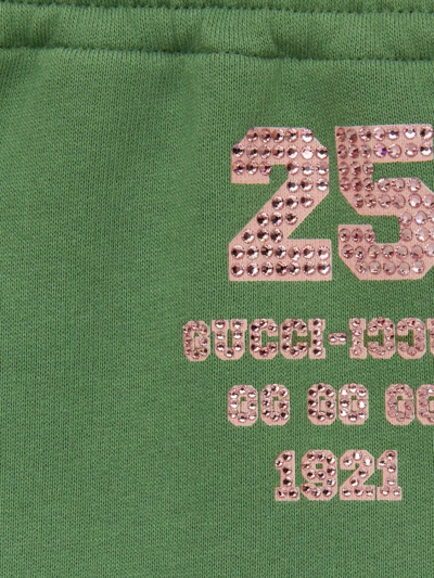 Shop Gucci Embellished-logo Track Pants In Green