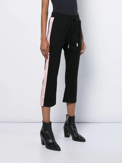 Shop Haculla Modern Love Cropped Track Trousers In Black