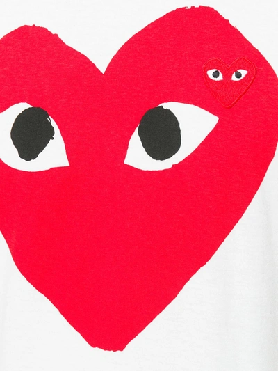 Shop Comme Des Garçons Play Heart Print Logo T-shirt In White