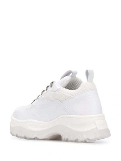 Shop Msgm Tractor Low-top Platform Sneakers In White