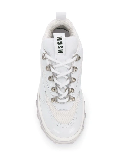 Shop Msgm Tractor Low-top Platform Sneakers In White
