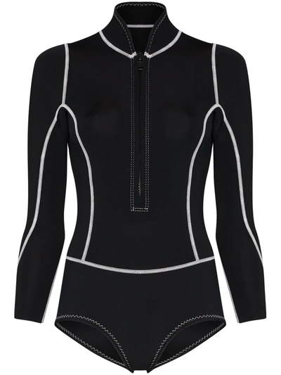 Shop Abysse Lotte Long-sleeve Wetsuit In Black