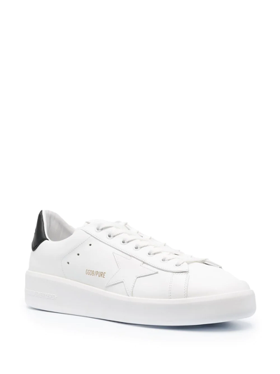 Golden Goose Mens Silver Com Pure Star Bio Logo-print Faux-leather Low-top Trainers In White