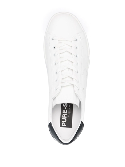 Golden Goose Mens Silver Com Pure Star Bio Logo-print Faux-leather Low-top Trainers In White
