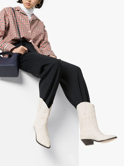 Shop Isabel Marant Duerto 40 Cowboy Boots In White
