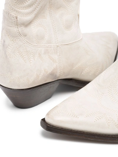 Shop Isabel Marant Duerto 40 Cowboy Boots In White
