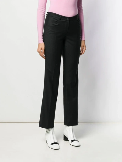 Pre-owned Chanel 2004 Tailored Bootcut Trousers In Black