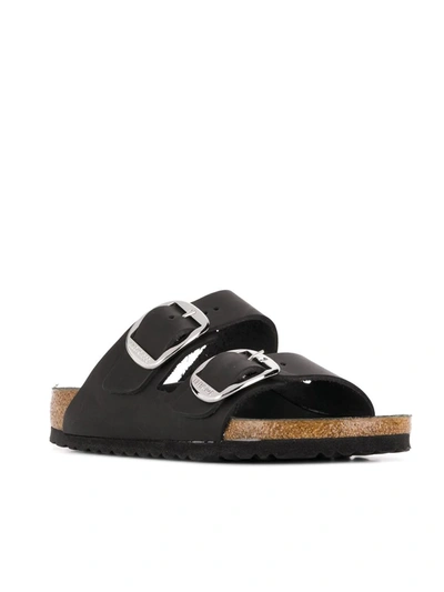 Birkenstock Arizona Big Buckle Birko Flor Womens Sandals In Black