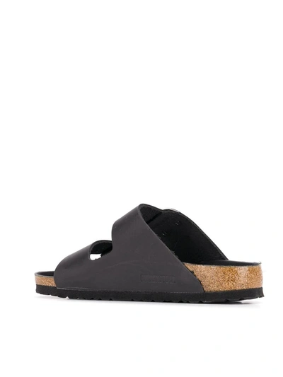 Birkenstock Arizona Big Buckle Birko Flor Womens Sandals In Black