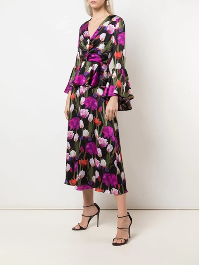 Shop Borgo De Nor Serefina Floral-print Dress In Purple