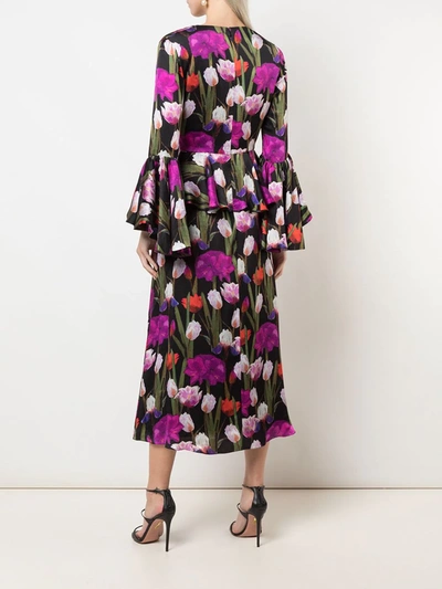 Shop Borgo De Nor Serefina Floral-print Dress In Purple