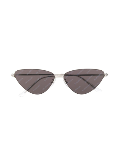 Shop Balenciaga Invisible Cat Eye-frame Sunglasses In Silver