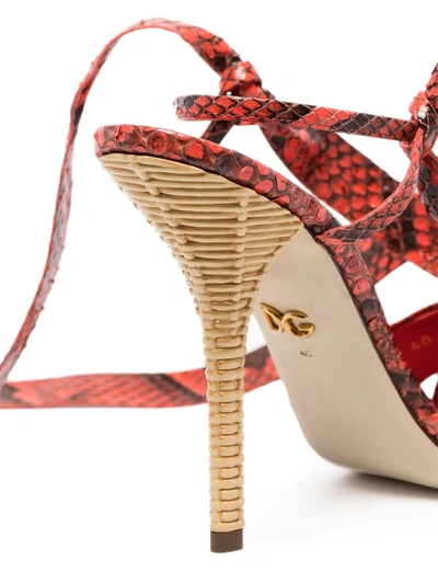 Shop Dolce & Gabbana 105mm Python-effect Sandals In Pink