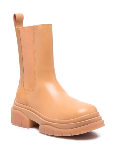 Shop Ash Mustang Leather Boots In Nude
