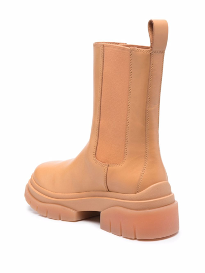 Shop Ash Mustang Leather Boots In Nude