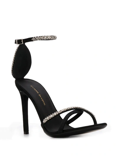 Shop Giuseppe Zanotti Miria Rhinestone-embellished Sandals In Black