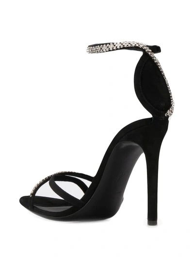 Shop Giuseppe Zanotti Miria Rhinestone-embellished Sandals In Black