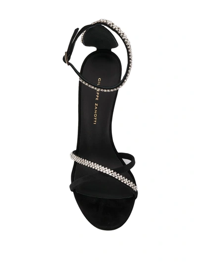 Shop Giuseppe Zanotti Miria Rhinestone-embellished Sandals In Black