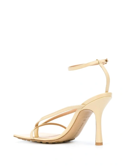 BEIGE STRETCH 90 LEATHER SANDALS