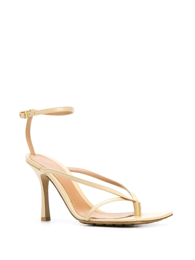 BEIGE STRETCH 90 LEATHER SANDALS