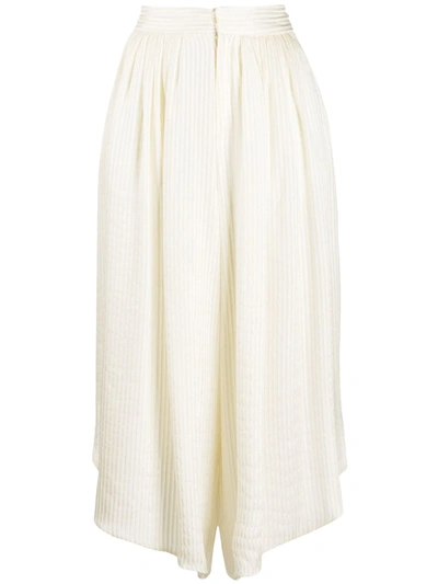 Shop Etro Lurex-stripe Silk Culottes In Neutrals