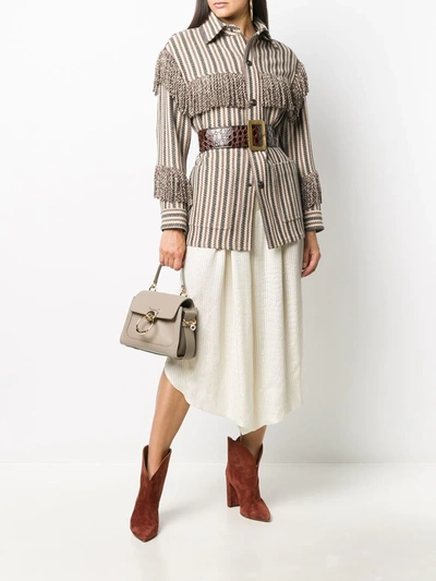 Etro Lurex-stripe Silk Culottes In Neutrals
