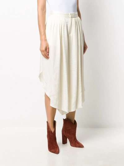 Etro Lurex-stripe Silk Culottes In Neutrals